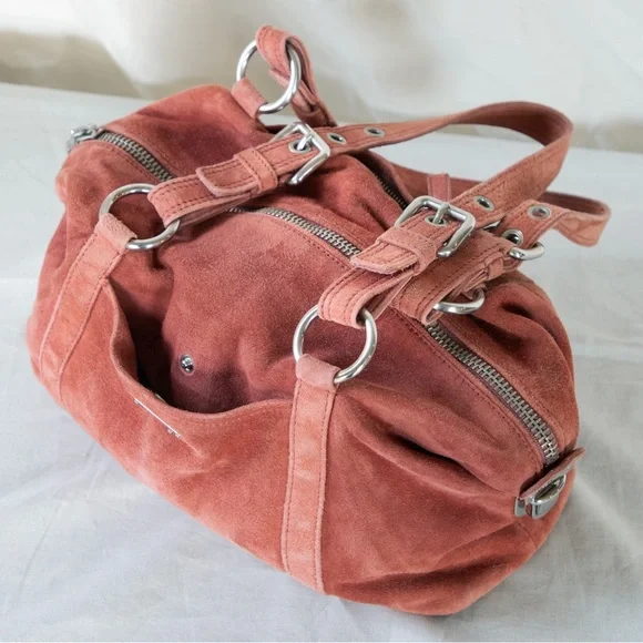 Prada Peach Suede Shoulder Bag - Picture 12 of 13